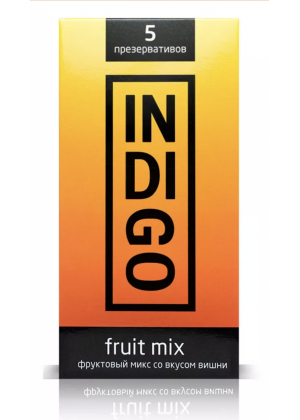 Презервативы из натурального латекса, Indigo Fruit mix, фруктовый микс со вкусом вишни, 5 шт.