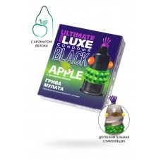 Стимулирующий презерватив с усиками с ароматом яблока, LUXE BLACK ULTIMATE ГРИВА МУЛАТА, 1 шт