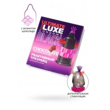 Стимулирующий презерватив с усиками с ароматом шоколада, Luxe Black Ultimate Реактивный Трезубец, 1 шт