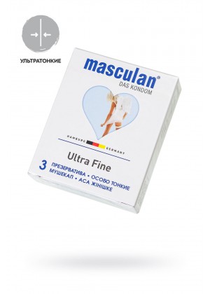 Презервативы Masculan, ultra 2, особо тонкие, 19 см, 5,3 см, 3 шт.( Ultra Fine № 3)