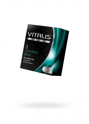 Презервативы Vitalis, premium, comfort plus, анатомичные, 18 см, 5,3 см, 3 шт.