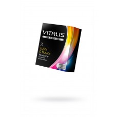 Презервативы Vitalis, premium, цветные, аромат, 18 см, 5,3 см, 3 шт.