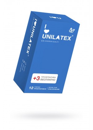 Презервативы Unilatex, natural plain, гладкие, классические, 19 см, 5,4 см, 15 шт.