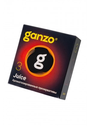 Презервативы Ganzo, juice, латекс, аромат, 18 см, 5,2 см, 3 шт.