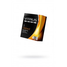 Презервативы Vitalis, premium, ribbed, ребристые, 18 см, 5,3 см, 3 шт.