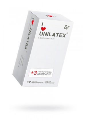 Презервативы Unilatex, natural ultrathin, ультратонкие, 19 см, 5,4 см, 15 шт.