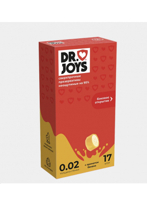 Презервативы DR JOYS, сверхпрочные, (ультратонкие) неощутимая толщина 0.02 мм, с ароматом банана, 17 шт.