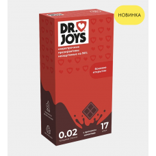 Презервативы DR JOYS, сверхпрочные, неощутимая толщина 0.02 мм, с ароматом шоколада, 17 шт.