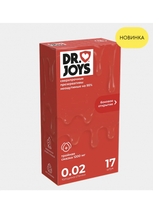Презервативы DR JOYS, сверхпрочные, тройная смазка, 0.02 мм, 17 шт.
