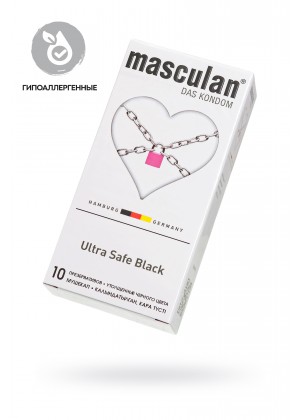 Презервативы Masculan, ultra 4, ультрапрочные, 19 см, 3,4 см, 10 шт.(Ultra Safe Black № 10)