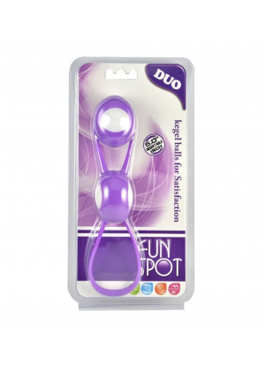 Вагинальные шарики со смещенным центром тяжести, Fun Spot, фиолетово-белые