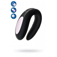 Многофункциональный стимулятор для пар Satisfyer Partner Double Joy, силикон, черный, 18 см.