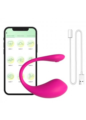 Вибратор Jumping Eggs With App силиконовый с дистанционным управлением , розовый