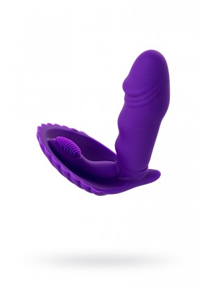 Вибратор A-Toys by TOYFA Fash с клиторальным стимулятором, силикон, фиолетовый, 12 см
