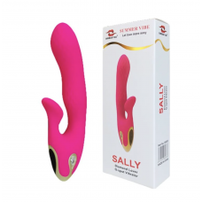 Нереалистичный вибратор для двойной стимуляции, Sally, розовый