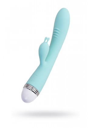 Вибратор с клиторальным стимулятором Flovetta IRIS, силикон, голубой, 22 см