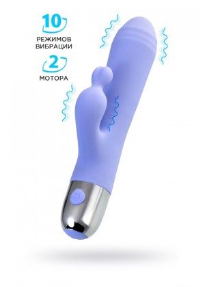Вибратор с клиторальной стимуляцией Flovetta Crocus, силикон, фиолетовый, 17,5 см