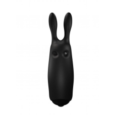 Карманный вибратор-кролик, Rabbit Adrien Lastic, черный, 8,5 см