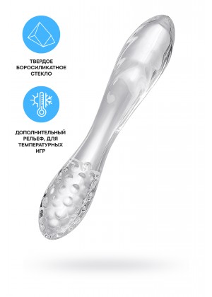 Двусторонний стеклянный фаллоимитатор Dazzling Crystal, прозрачный, 18,5 см