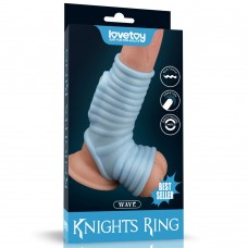 Открытая насадка на член с креплением на мошонку, Knights King WAVE, с вибрацией