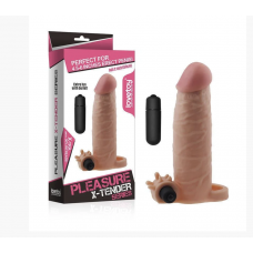 Насадка на член, с вибрацией, LOVE TOY Pleasure X-Tender Series