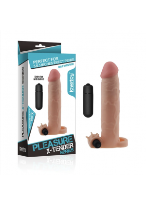 Насадка на член, с вибрацией, LOVE TOY Pleasure X-Tender Series