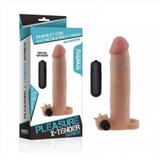 Насадка на член, с вибрацией, LOVE TOY Pleasure X-Tender Series